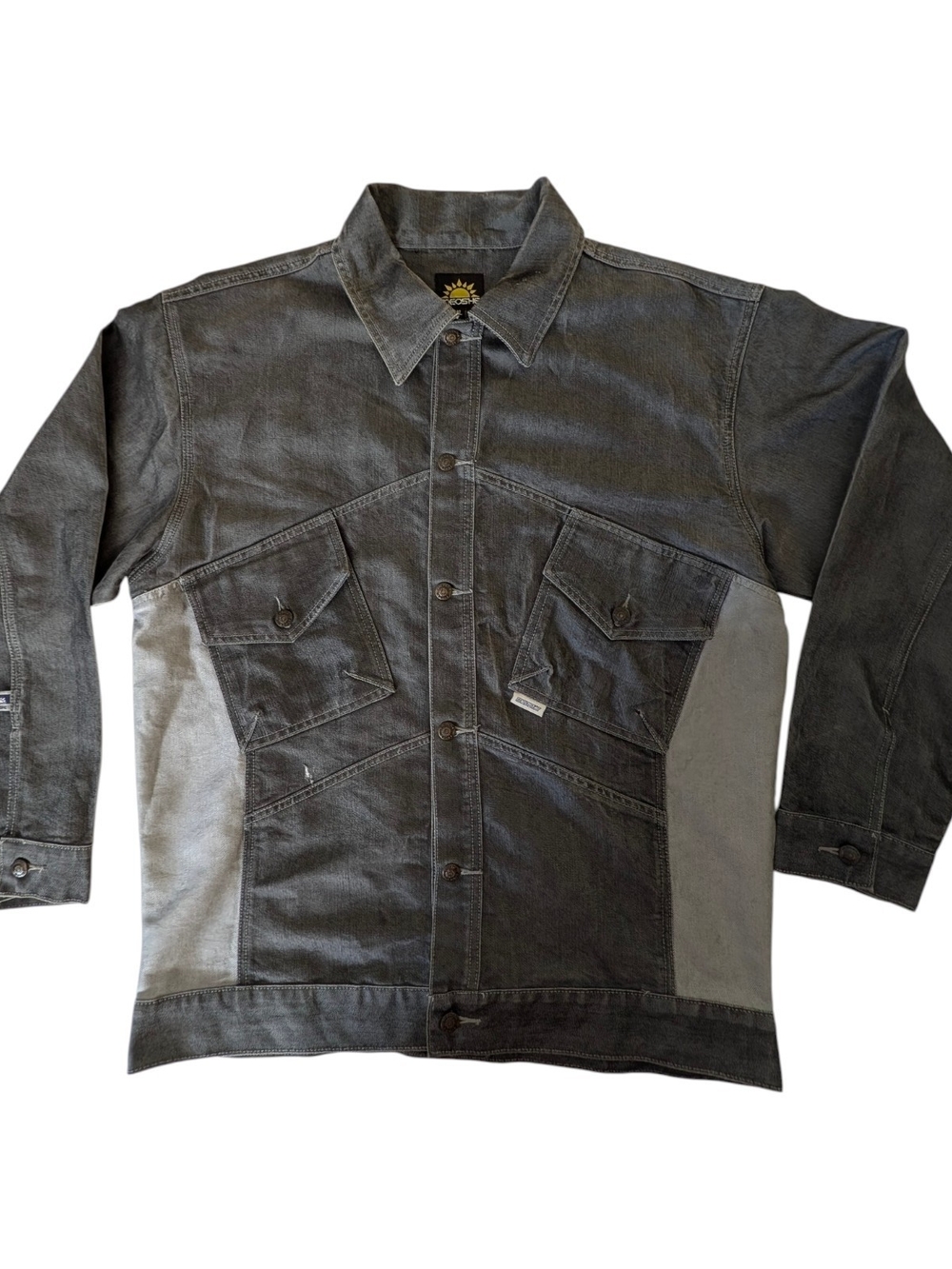 vtg y2k 90's Meoshe Men's Gray Denim Jacket XL